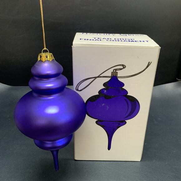 Vintage Department 56 Satin Mercury Tear Drop Finial Ornament Large - Picture 1 of 7